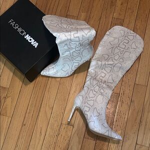 Snake Print Heeled Boots 🐍